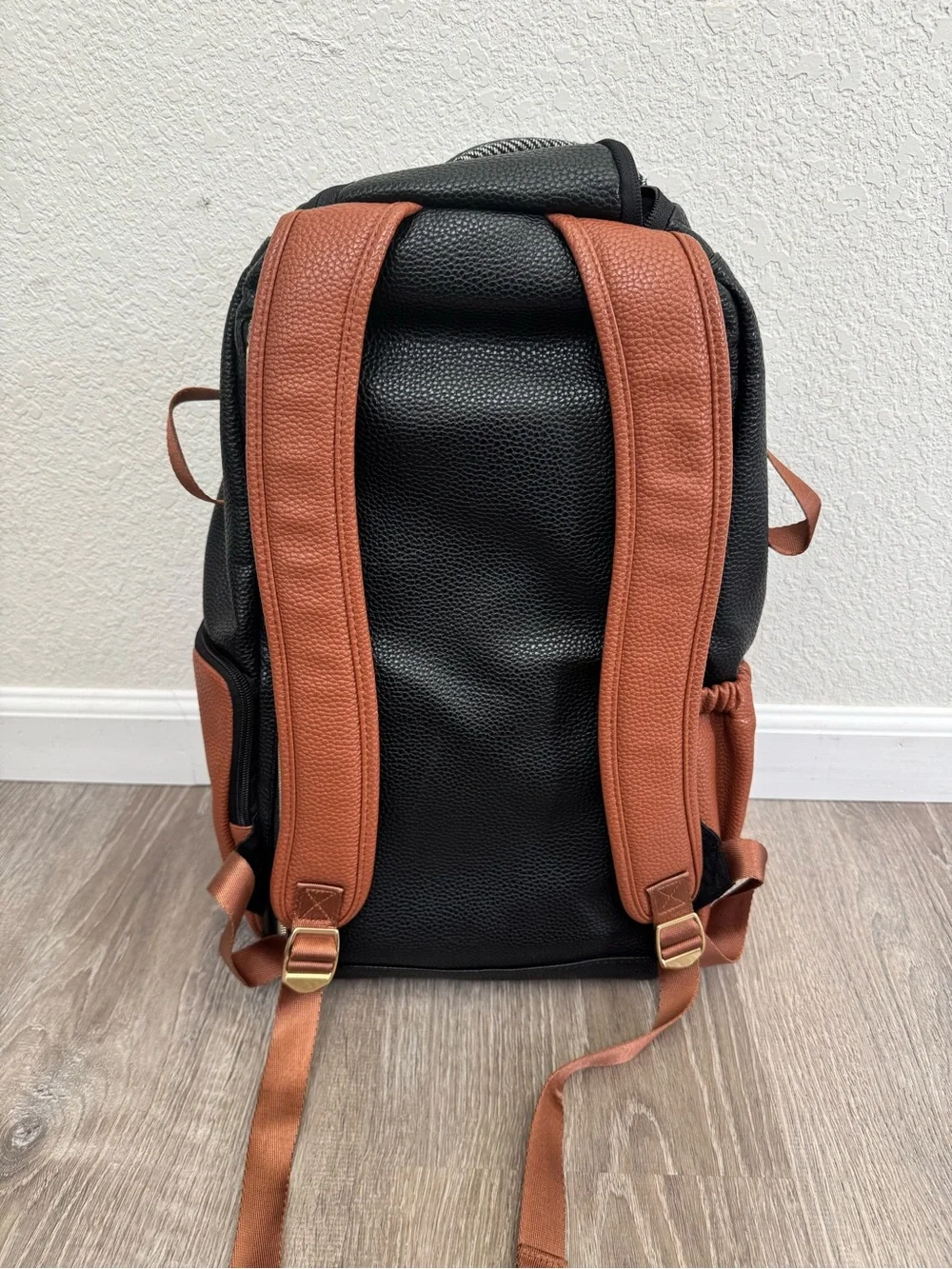Itzy Ritzy Black White Brown Herringbone Diaper Backpack Set